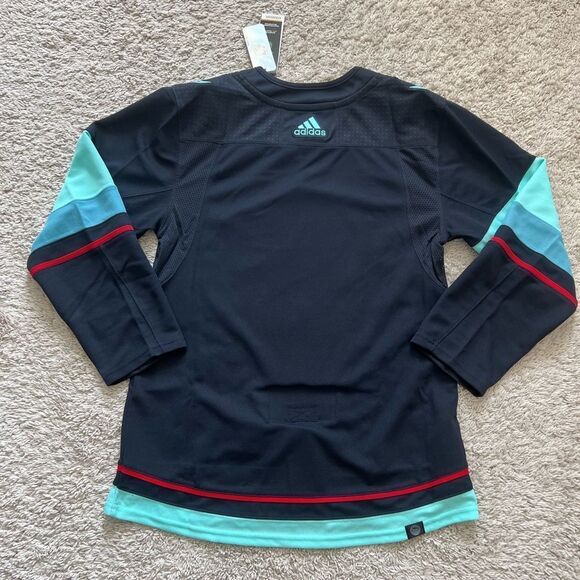 Adidas NHL Seattle Kraken Authentic Home Hockey Jersey Navy Blue - Picture 7 of 9